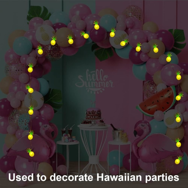 Galaxy 3D LED-lys Ananas Kaktus Flamingo Lyskrans 2m 20 LED (Ananas)