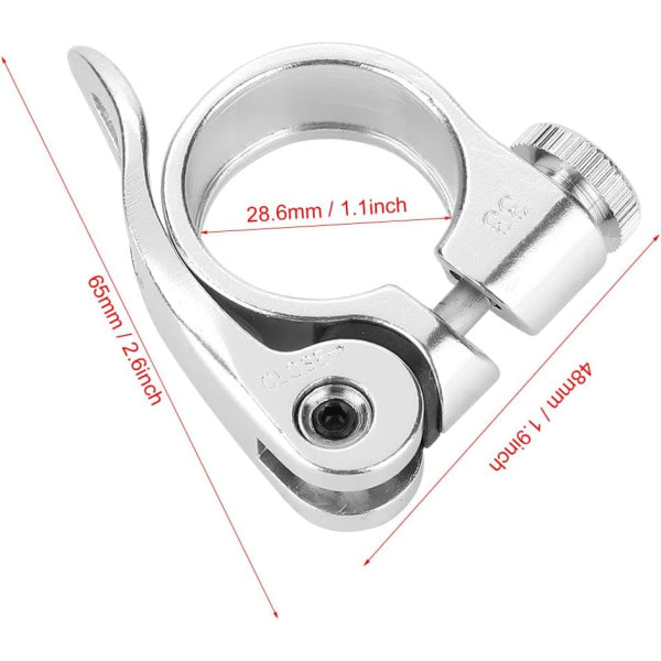 Galaxy Sadelstolpe Klemme for Sykkel, 28,6 mm Hurtigutløsning i Aluminium, Sadelstolpe Klemme for Sykkel, Sølv Sølv