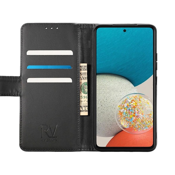 Samsung A53 5G Lompakkokotelo Magneetti Rvelon - Musta Black Svart