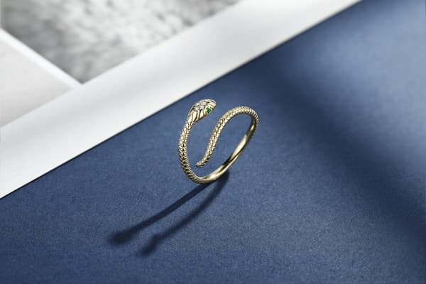 Slange Ring 925 Sterling Sølv Ring Justerbar Åben Ring med