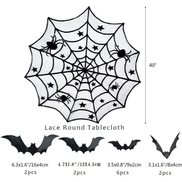 Halloween-koristeet, Halloween pyöreä pitsi pöytäliina, Suorakulmainen