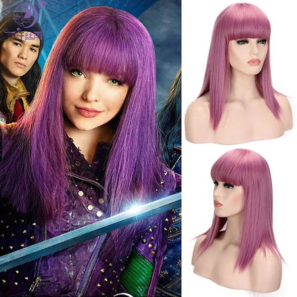 Descendants 2 Mal Cosplay-peruukki Tytöille Pitkä Juhla Fancy Dress Peruukit
