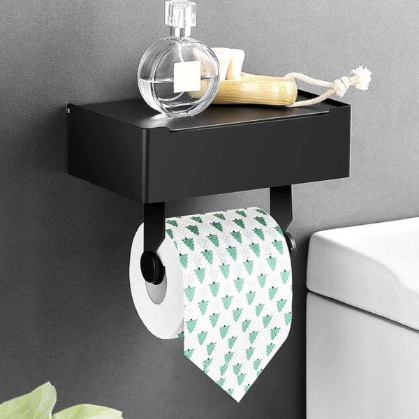 TG Toiletpapirholder med Hylde - Sort Sort