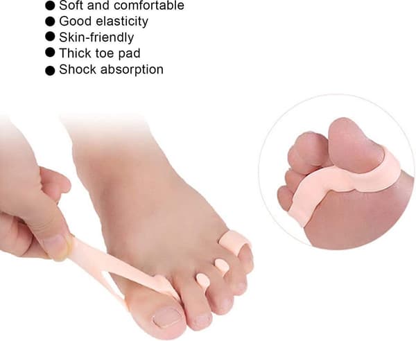 Gel tåskillere, 2 par / 4 stykker, for hallux valgus og hammertær, smertelindring