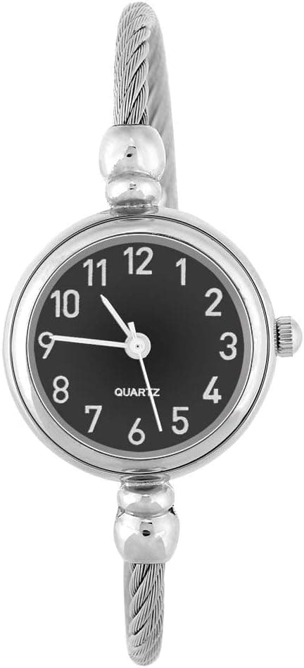 Dameure, kvarts, analog, rund, legeringsarmbånd, åbent armbånd 2 2_yux 2