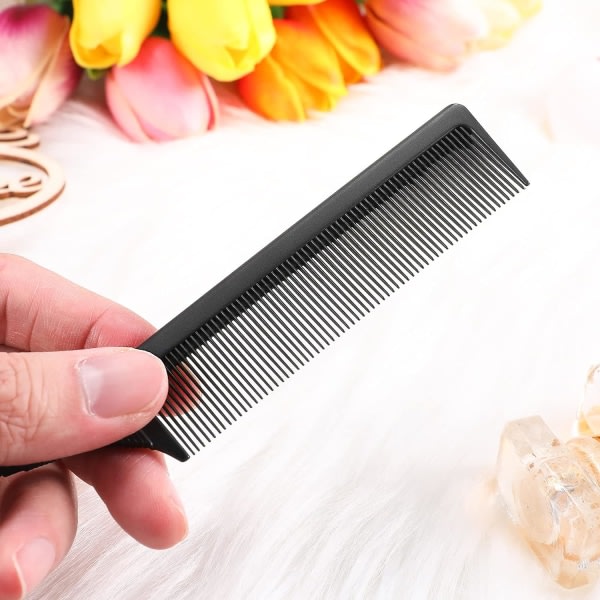 TG 3-pack Rat Tail Comb Rostfritt stål Rat Tail Comb Carbon Fi