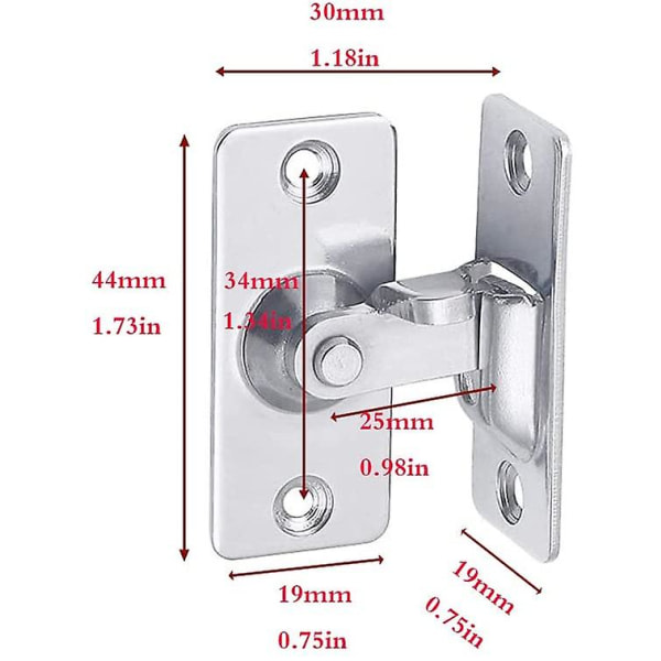 Dörrspänne i rostfritt stål 90 graders dörrspänne rätvinkligt låsspänne