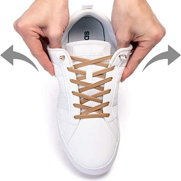 Elastiske snørebånd uden binding - Elastiske, med metallås (Khaki)