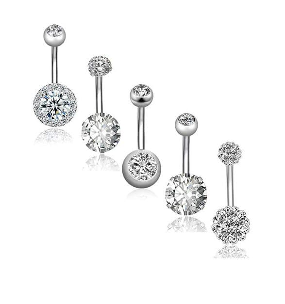 Navlepiercing 5 stk / sett-yux