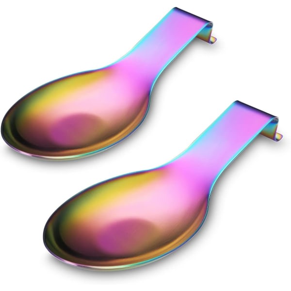 Galaxy Matte Rainbow rostfri skedhållare, hållare för köksredskap (2PCS-9,5 tum)