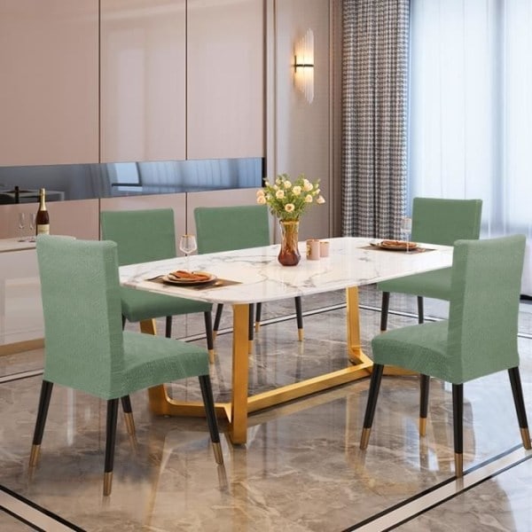 Tuolinpäällinen, joustava, irrotettava ja pestävä moderni päällinen hotellille, ravintolaan (vihreä) - Perfet