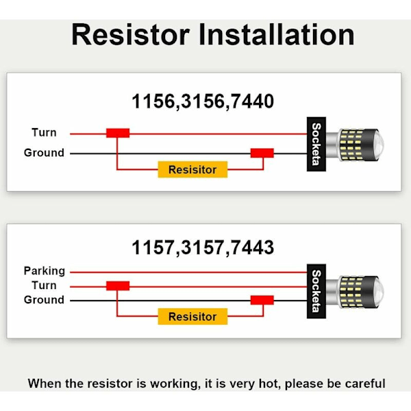 4 st 50W 8 ohm LED Lastmotstånd Strålkastare Lastmotstånd Dimljusavkodare LED Blinkersmotstånd Avkodare Kabel (Fixa Hyperblinkning, Varningsavstängare)