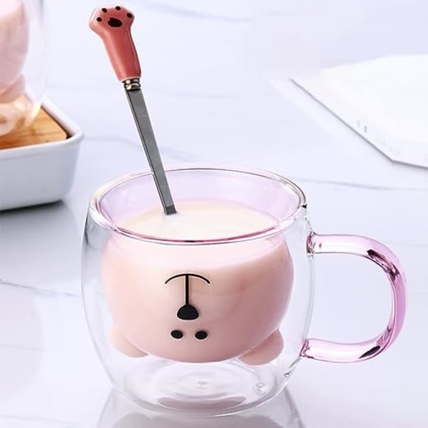 Dobbelvegget myk bjørn kaffekopp med håndtak bursdag
