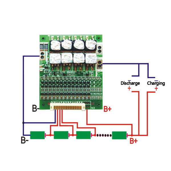 Suojauspiirilevy 13S 50A litiumakun latauspiiri Li-ion litiumakku suojauspiiri BMS lataus