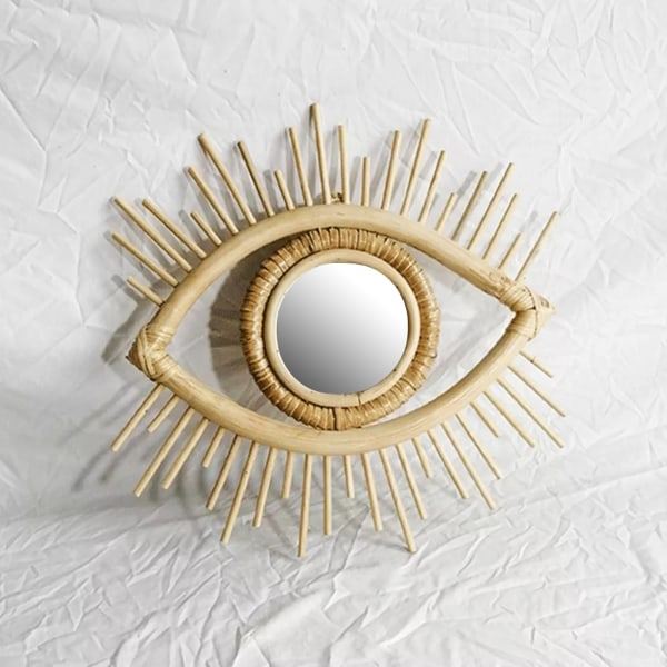 Rågad Innovativ Konstdekoration Ögonformad Makeup-Spegel Dressing Väggmonterad