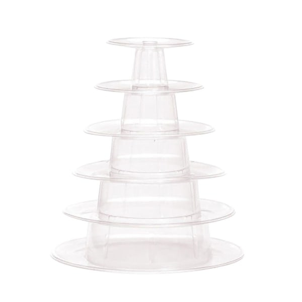 Makronkake Display Stativ 6-lagers Rund Plast Kake Tower Stativ
