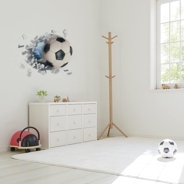 Fotballveggklistremerke, 3D-veggklistremerke for gutteværelse, Vinyl Fotball