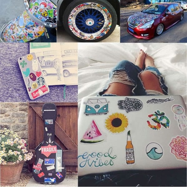 Galaxy 100 st Neon Light Stickers Laptop Bil Scrapbook Skateboard Dator Söta Lovely Vsco Stickers