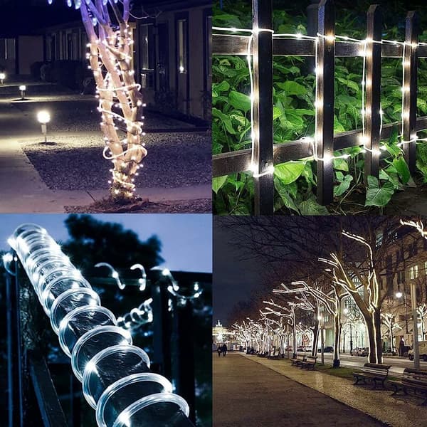 LED-slinga Solcellsdriven Utomhus, Vattentät 100LED 8 Lägen_yux