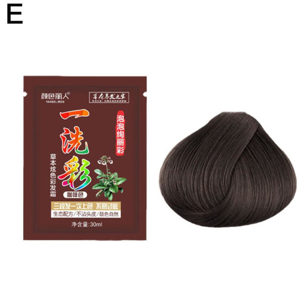 TG Hårfarve Instant Hair Dye Hårshampoo Sort Brun Dækker Kaffe 30ml