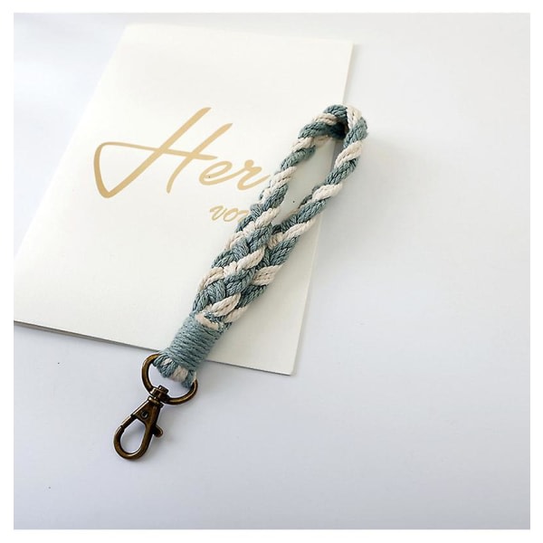 Galaxy Håndvævet Boho Macrame Nøglering Charms Bilnøgle Dekoration Armbåndsrem (Khaki) Khaki