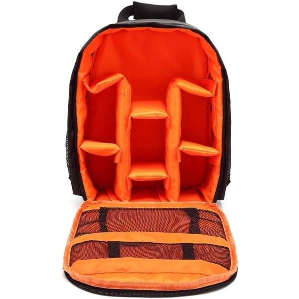 Svart-Orange kameraväska, minikameraryggsäck med stødsäker, wa