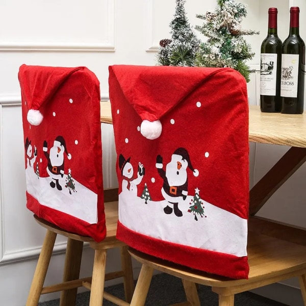Juldekoration Julstolsöverdrag Tomten Snögubbe Stolsärm