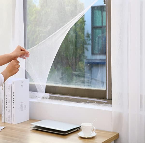 Window Mosquito Net, 3-pack Fly Screen Window DIY Self-Adhesive with 3 Rolls Hook Sticky Tape (White)_yux White