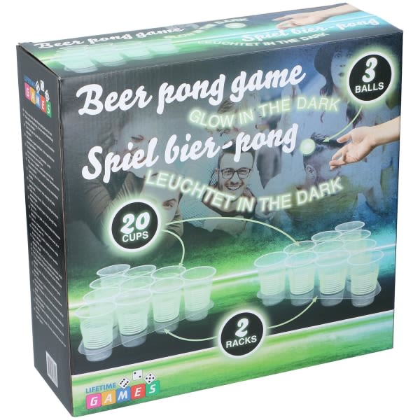 TG Självlysande Beer Pong-spel Transparent