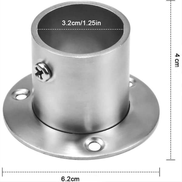 Dusjforhengstangfester 304 rustfritt stål justerbar 3-hullsmontering for baderomsskap håndklestang 32 mm sølv 2-pakning