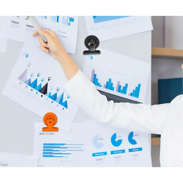 10 Magneter til Køleskab og Whiteboard, Ridsefrie Køleskabsmagneter til Organisering (Farve: Sort)