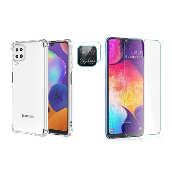 TG 1 Set Skal + Skärmskydd + Kameralinsskydd Samsung Galaxy A12 Transparent