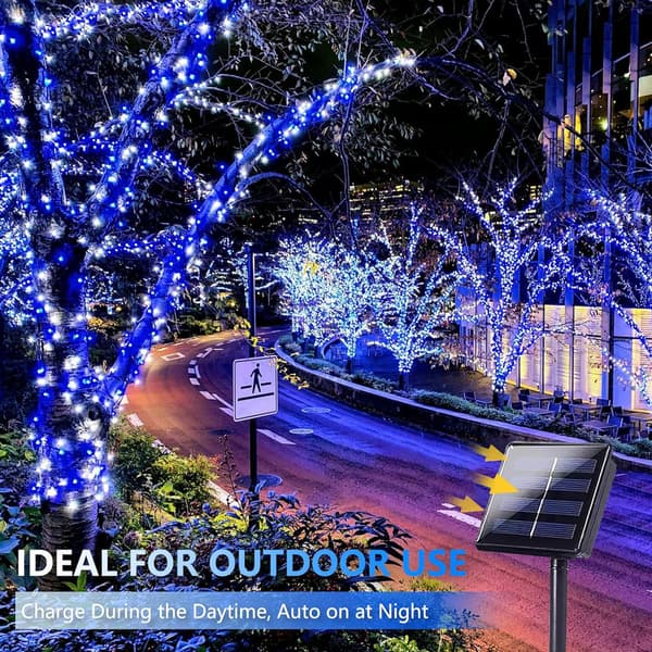 2-pack Halloween Solar Lights Outdoor, Suitable for Outdoor Use, 39.4ft 100-LED Solar Waterproof String Lights, Copper Wire, 8 Modes