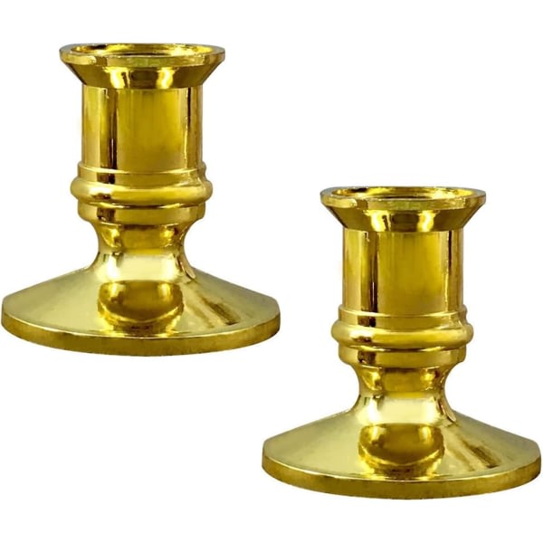 Ljusstake i Plast, Ljussockel, Festljusstake, Hållare för Festival och Levande Ljus Middagar (1 Par, Guld)