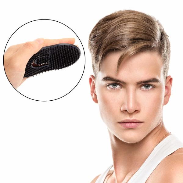 TG Shampoo Puhdistus Harja Päänahka Hieronta Harja Kampa 6 Osasta (Musta)