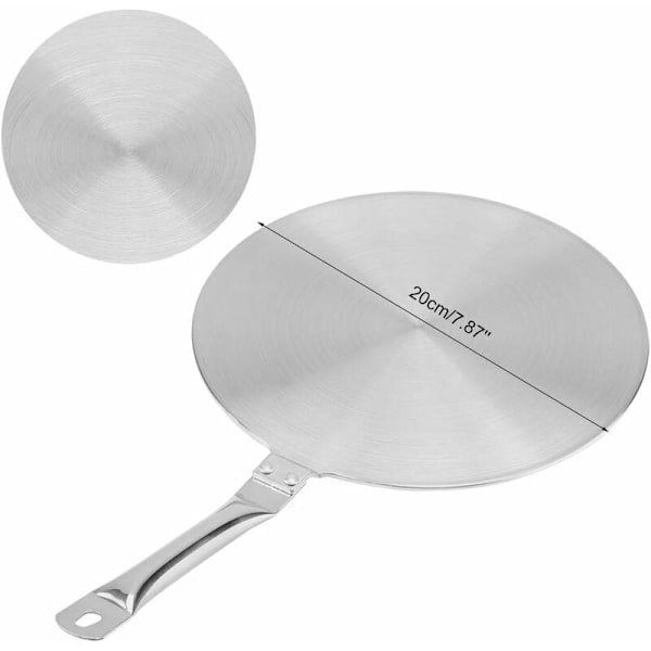 Induksjonsplatetoppadapter Induksjonskokeplate Gryte Kokekar Varmeapparat med Håndtak Varmebestandig Induksjonsplatetoppdiffuser (20cm)