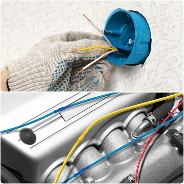 Sähköliittimet Autoon Eristetyt Pyöreät Puristusliittimet Sähköjohdotukseen ja Audioon 100 Kappaletta 22-16 AWG