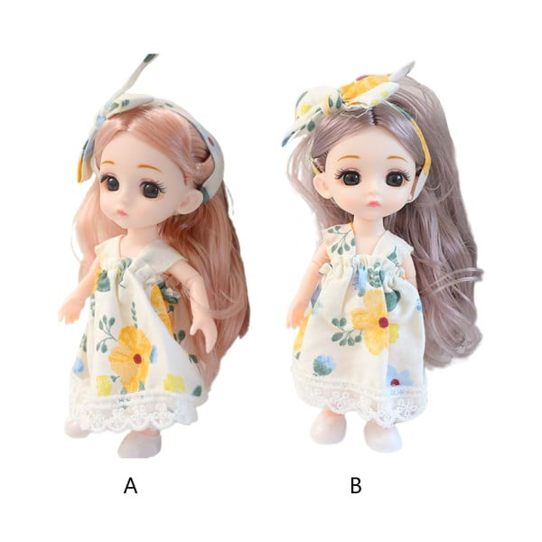 H?rlig Mini-nukke avaimenperä Mini-nukke avaimenperä miniatyyriprinsessan Miniatyyri nukelle vaatteilla Roolipeli Nukke C null - A