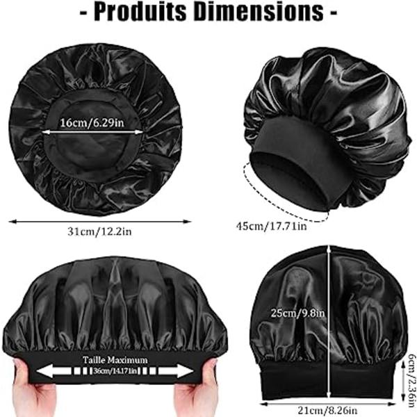 TG 3-pack Satinmössa, Återanvändbar Elastisk Sovmössa