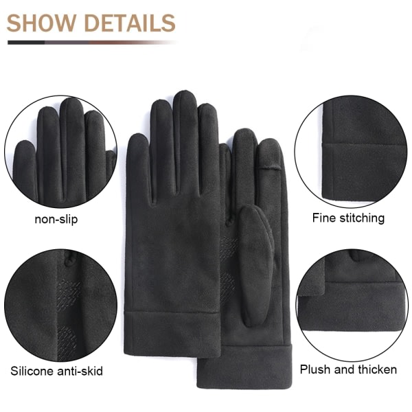 Vintervarma handskar Med flexibla läckfingrar Touch Screen Tex