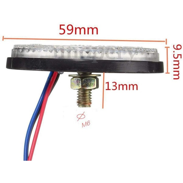 (Rød+Hvit) LED Tilhengerlys, 12V Tilhengerbaklys 2 stk LED