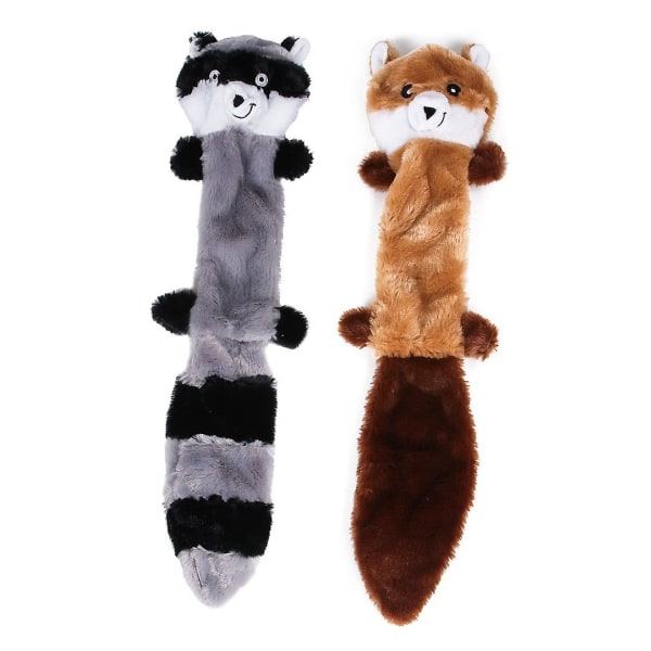 Galaxy 2-pack plysch pipande hundleksaker, interaktiv hundleksak med pip och skrynkligt papper