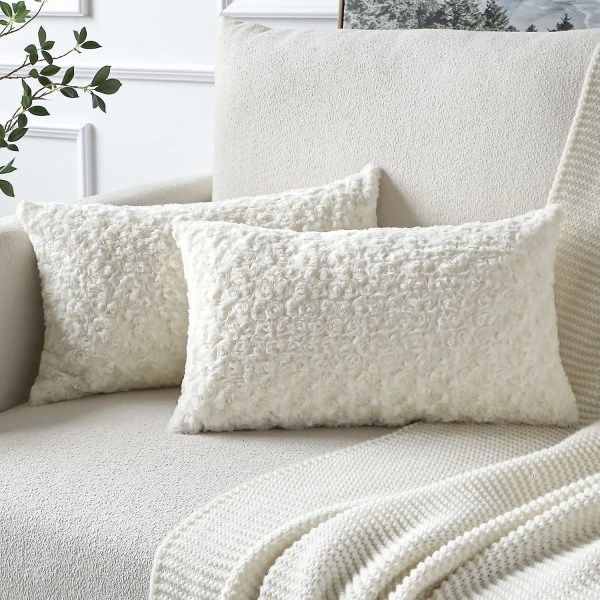 Dekorative putetrekk, sett med 4, myk bomull og lin, for sofa, stol, seng, utendørs/innendørs, påskedekor