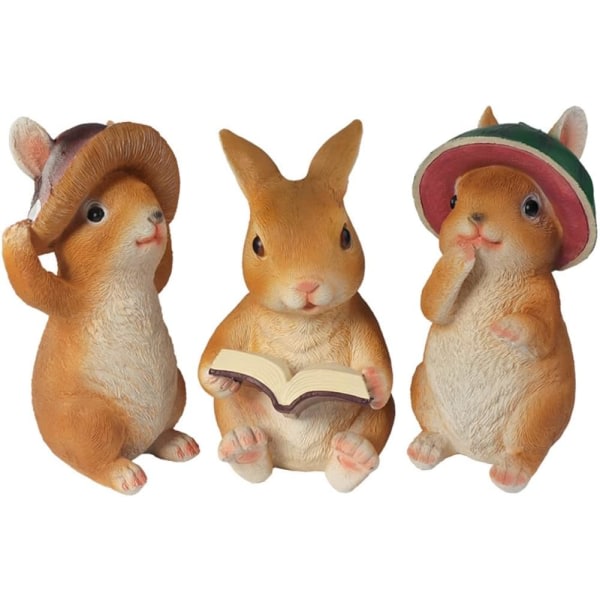 Galaxy Påsk Mini kaninfigurer, miniatyr kanin Fairy Trädgårdstillbehör Kanin trädgårdsdekoration（stil 2）