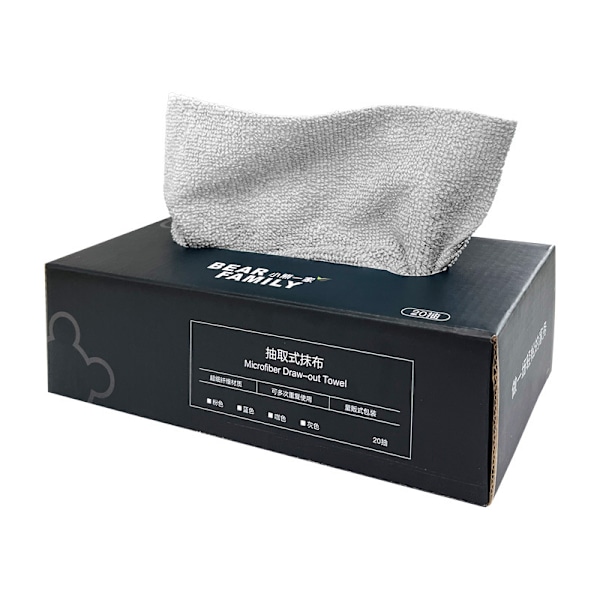 Kotitalous vetopyyhkeet imukykyiset mikrokuituiset keittiöliinat kertakäyttöiset hankaustyynyt laiskat rätit Gray 20 pieces in box (20*20cm)