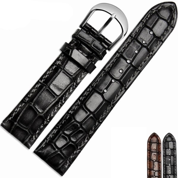 TG Exklusivt Klockarmband ÄKTA LÄDER (Toppkvalitet) Brun 20MM