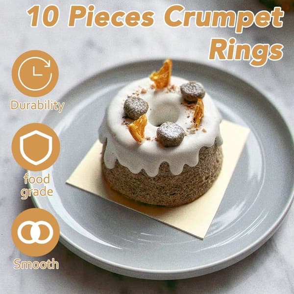 10-pak runde kageringe 4 tommer rustfrit stål dobbeltlags bageforme til mousse, muffins, pandekager, hjemme- og professionel køkkenbrug