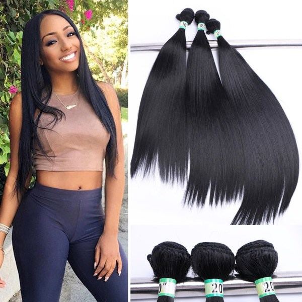 TG 100g Hårförlängning Hair Weft Brasilianskt rakt hår 14 TUM