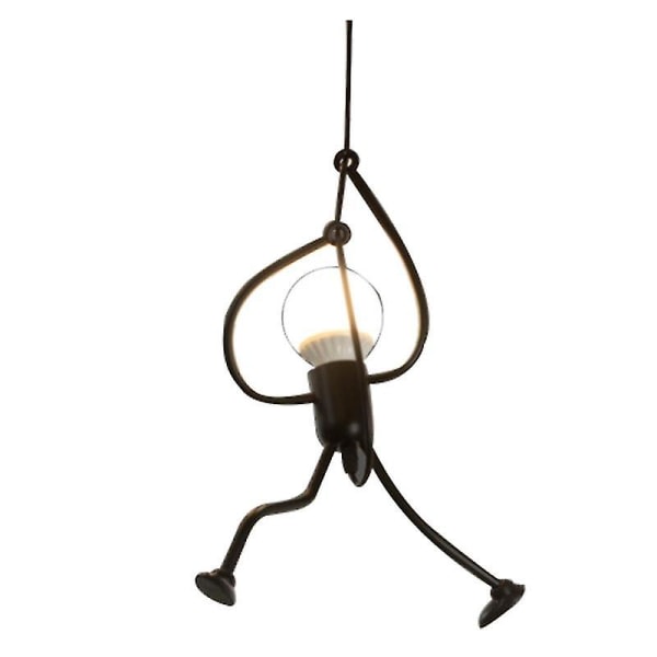 Lilla mansformad ljuskrona vintage taklampa utan glödlampa (svart) (1 st)