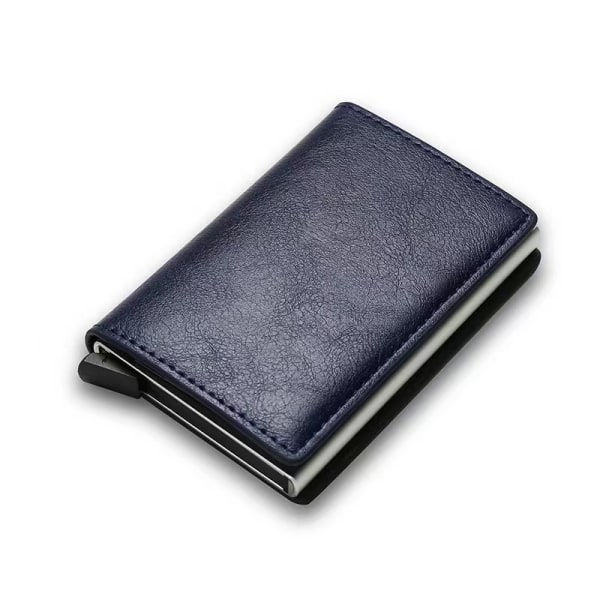 Herrplånbok kreditkortshållare Vintage plånbok med pengarklämmor blå